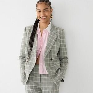 J. Crew Devon Blazer - Tollegno 1900 Italian Stretch Plaid Wool - Size 4